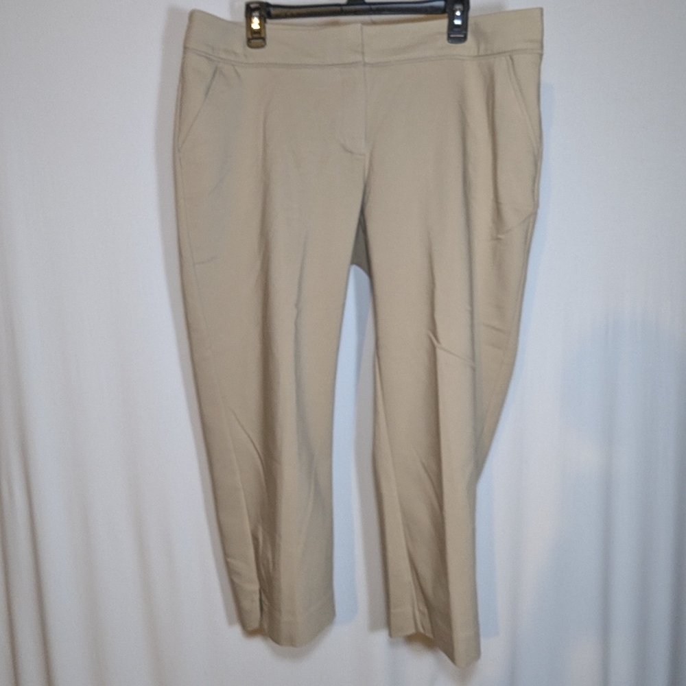 Apt. 9 Torie Capri Pants 16 Tan Brown Stretch Mid Rise Straight Cropped Crop XL
